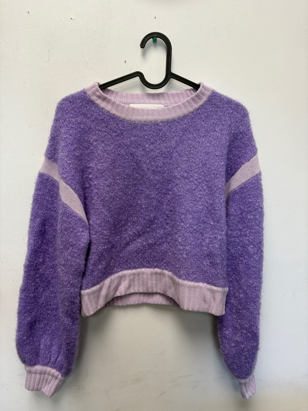 Colorush cashmere two tone purple Crewneck Sweater